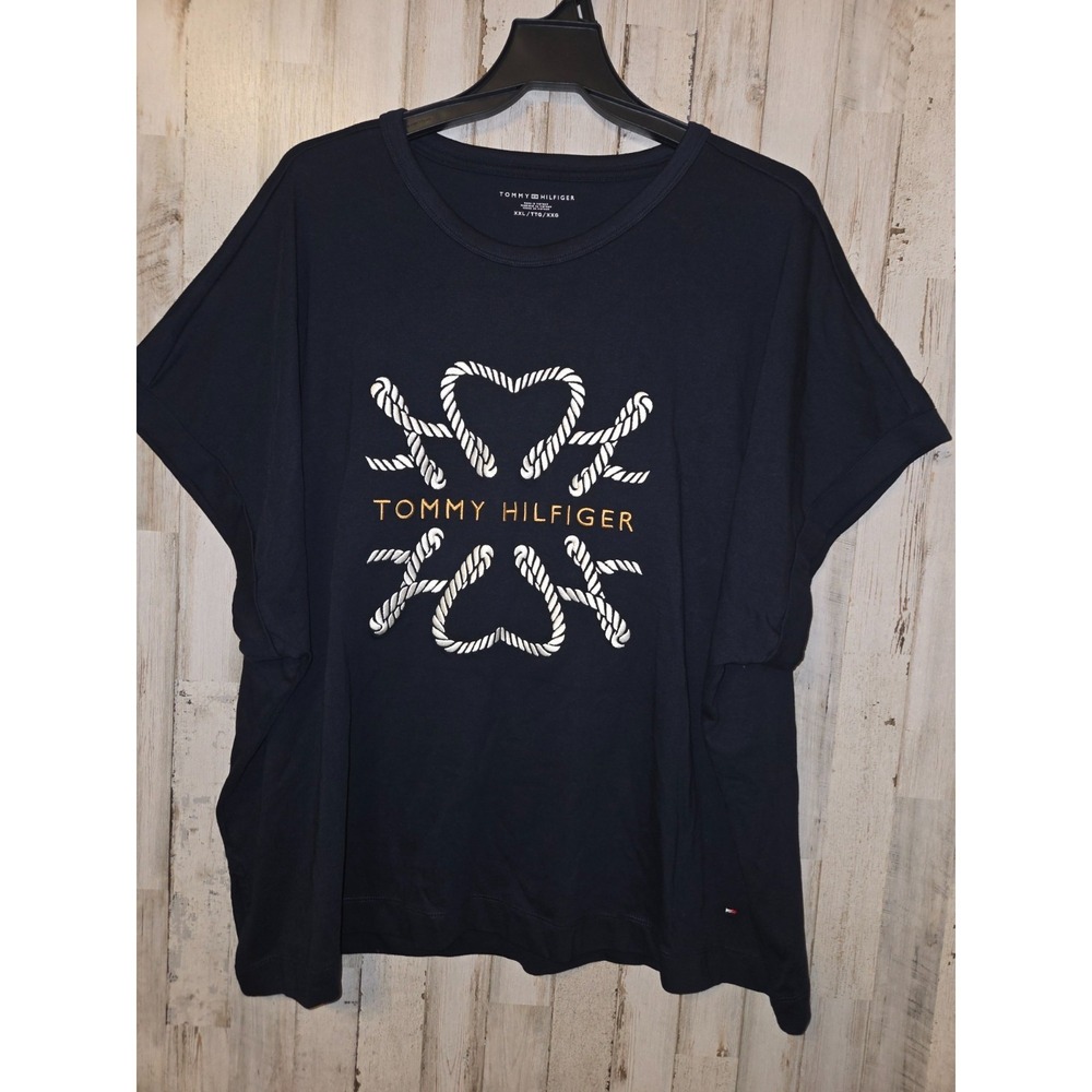 EUC Tommy Hilfiger women 2XL T-Shirt Top Short sleeve Tee Embroidered